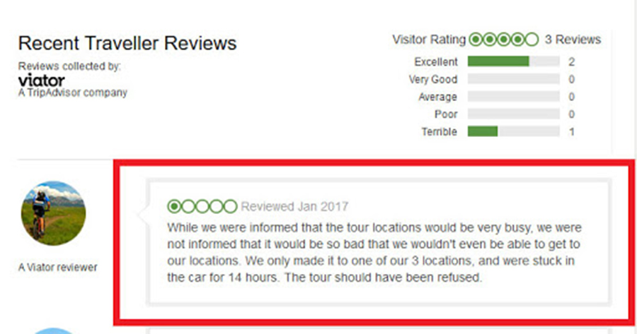 Tourist review highlighting traffic congestion during a one-day trip to Cameron Highlands on a public holiday