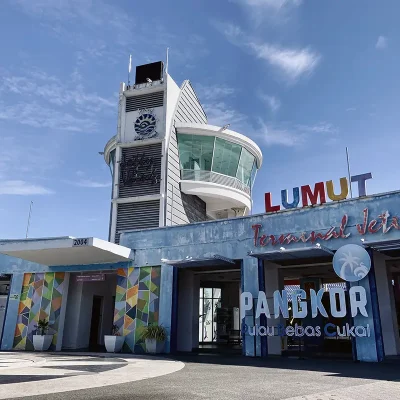 Lumut Jetty Terminal entrance to Pangkor Island ferry in Perak Malaysia