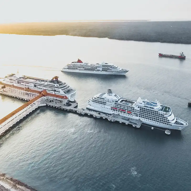 Cruise ships docked at Port Klang Cruise Terminal in Malaysia