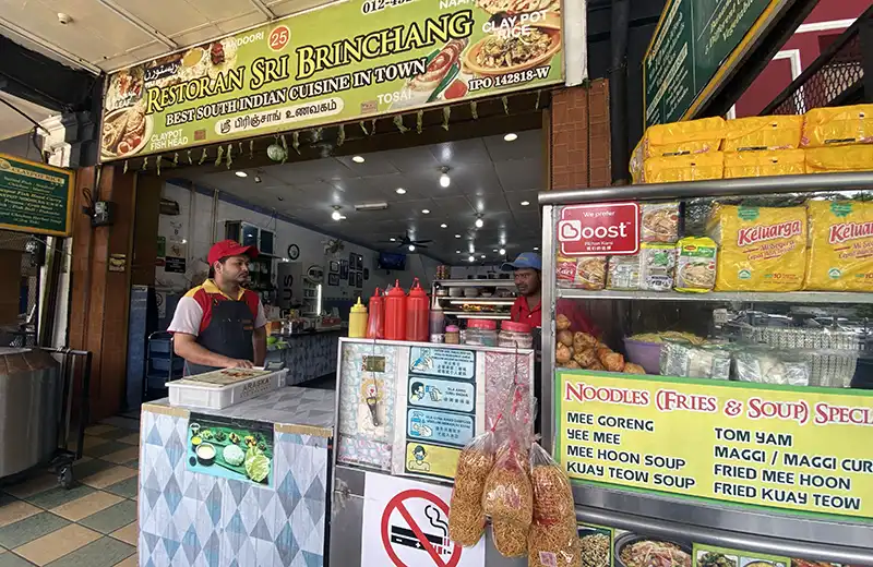 Enjoying warm local meals at a Malaysian Indian restaurant in Cameron Highlands, Malaysia
