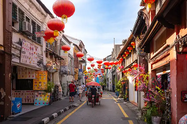 Armenian Street in Penang, one of the colourful places to visit in Malaysia