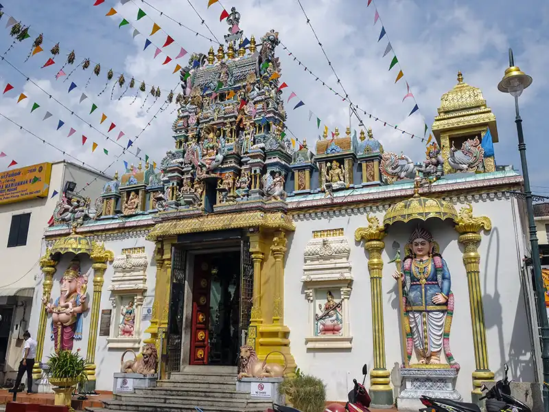 Sri Mahamariamman Temple in George Town Penang with colourful Hindu gopuram